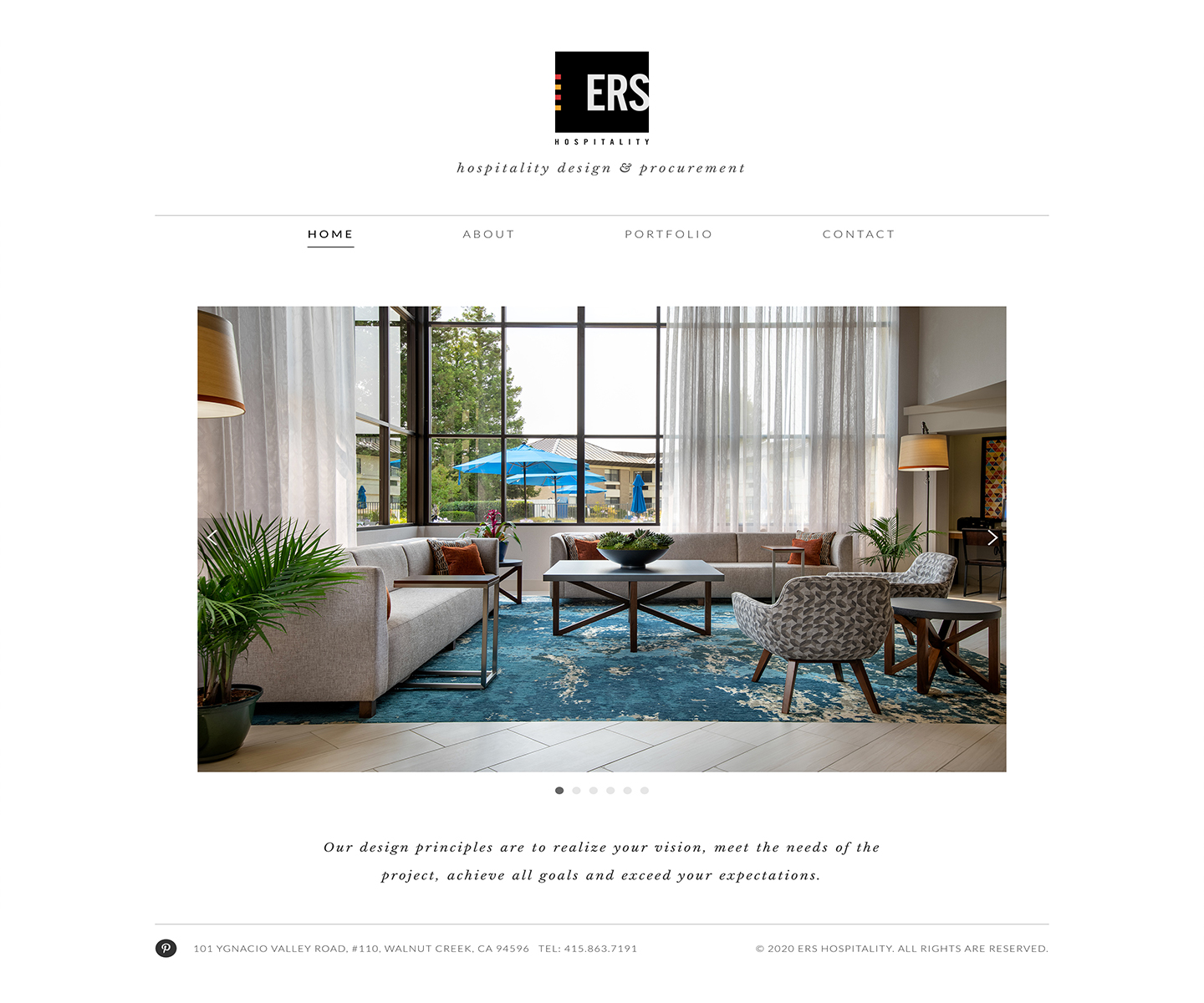 ERS Hospitality Website Homepage