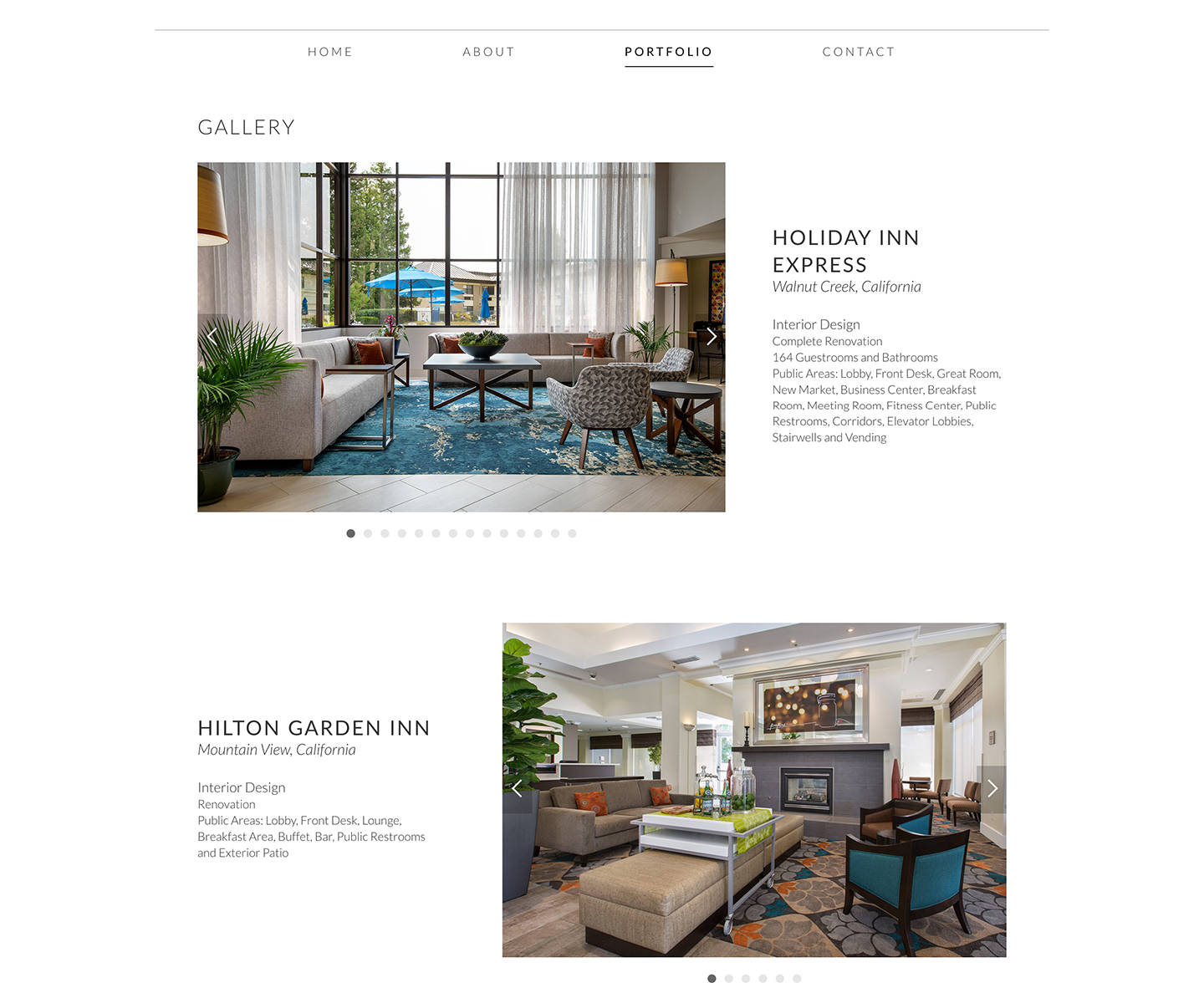 ERS Hospitality Website Portfolio page