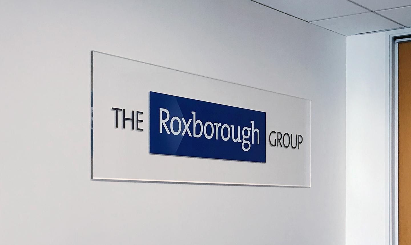 3D Office Entrance Wall Sign, Digital Print on Clear Acrylic Board