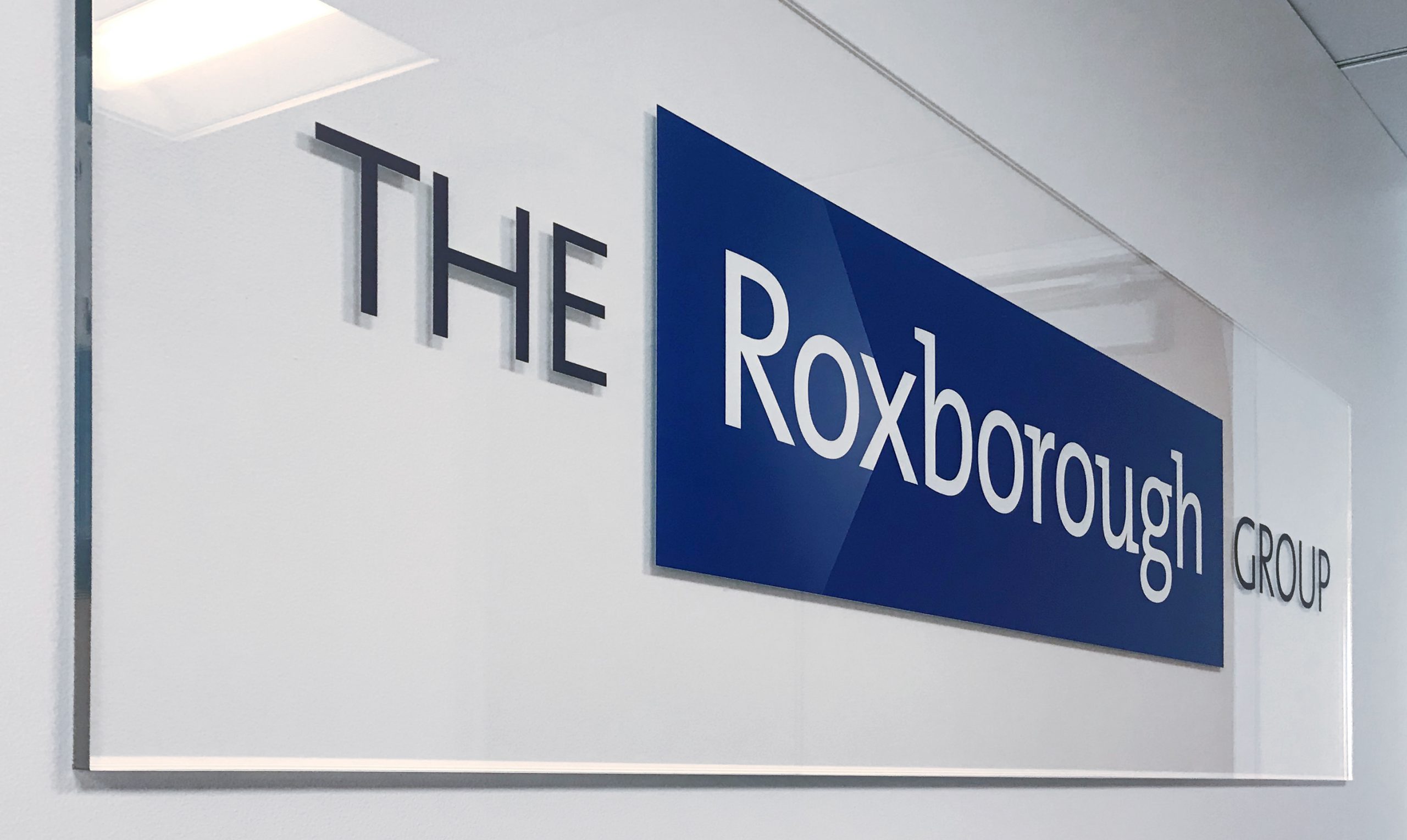 3D Office Entrance Wall Sign, Digital Print on Clear Acrylic Board